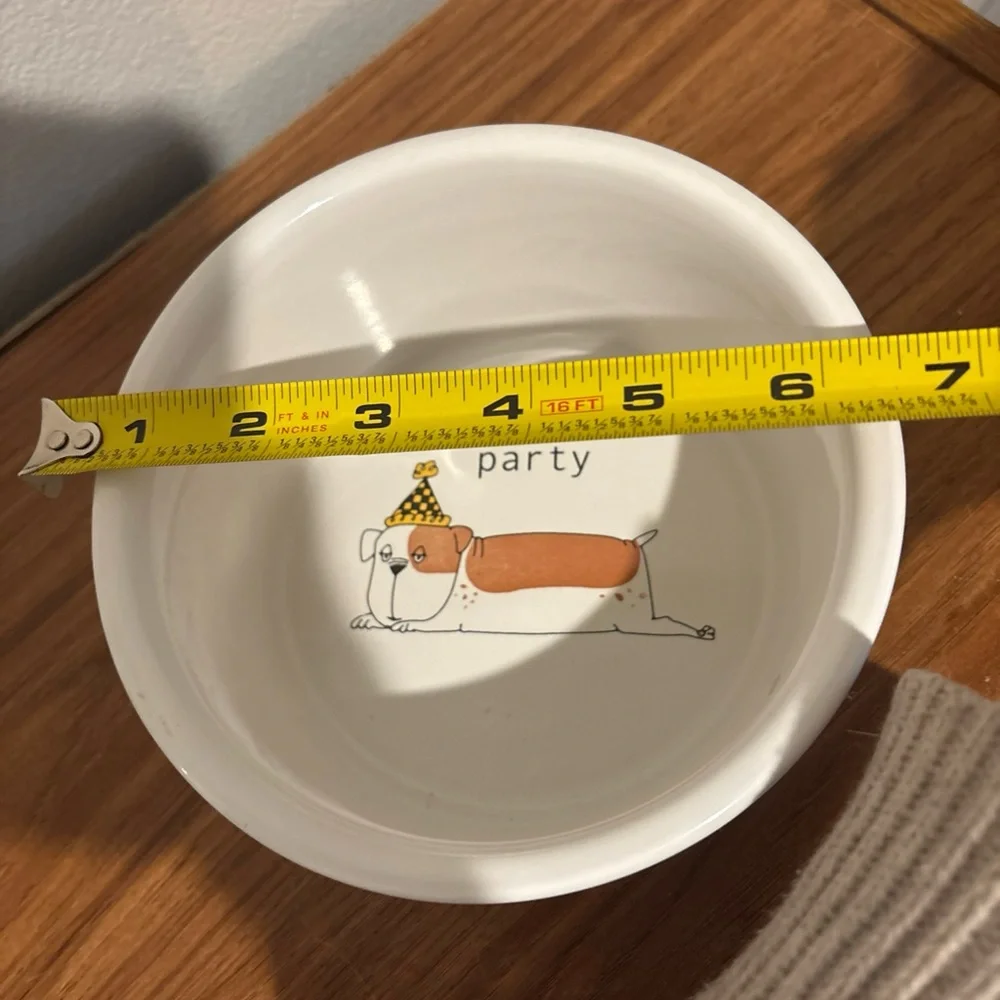 Ursula Dodge Dog “PARTY DOG” Dish Pet Water Food Bowl Signature Stoneware